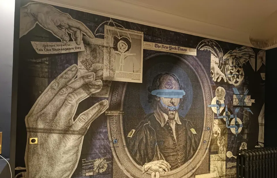 Fresque murale illustrée, pose terminée