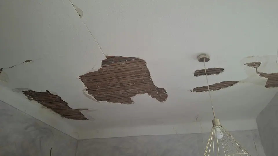 Avant travaux : plafond qui s'écaille