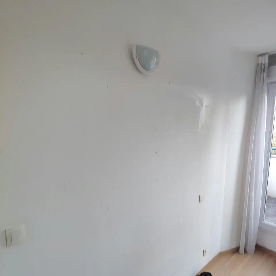 Mur et plafond repeints en blanc