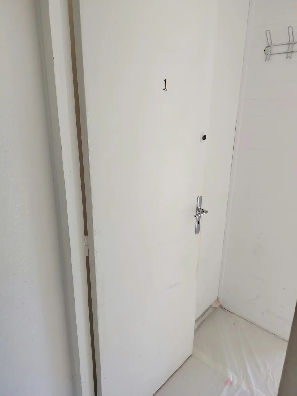 Porte et huisserie repeintes